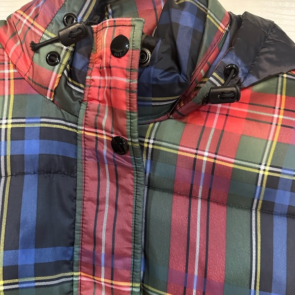 Women’s Obey Plaid Tartan Puffer Coat Medium - Picture 4 of 8